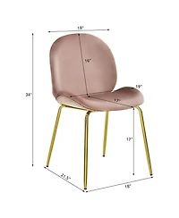 Gymax 4PCS Velvet Dining Chair Accent Leisure Armless Side Green