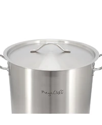MegaChef Professional Kitchen Quart Round Stainless Steel Stock Pot with Lid