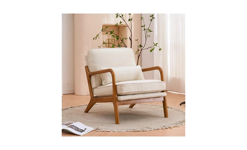 Slickblue Upholstered Single Lounge Chair, Stylish Indoor Accent Chair for Living Room