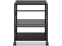 Mobile 3-Shelf Printer Stand with Adjustable Shelves, Modern Printer Cart with Large Storage Space, Printer Stand for Home Office, Black