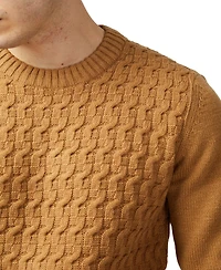 Ben Sherman Men's Cable Textured Crew Neck Sweater