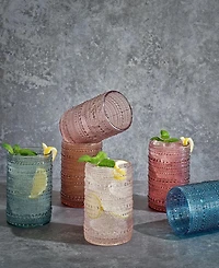 The Wine Savant Beaded Highball Glasses, Set of 6