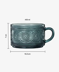 The Wine Savant Colored Vintage Hobnail Coffee Mugs, Set of 4