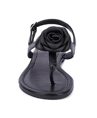 Rosette Women's Single Flower Thong T-Strap Sandal