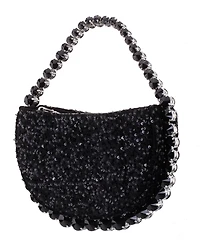 Nina Graduated Crystal Trim Half Moon Clutch