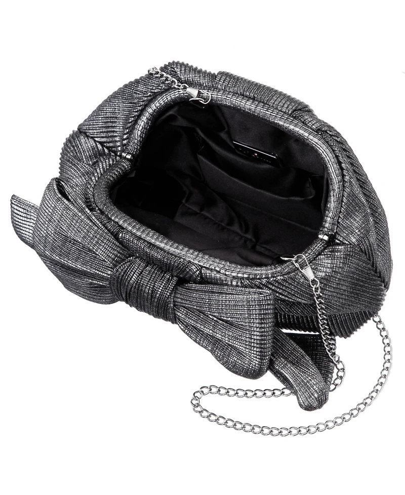 Nina Pleated Metallic Frame Magnetic Clutch