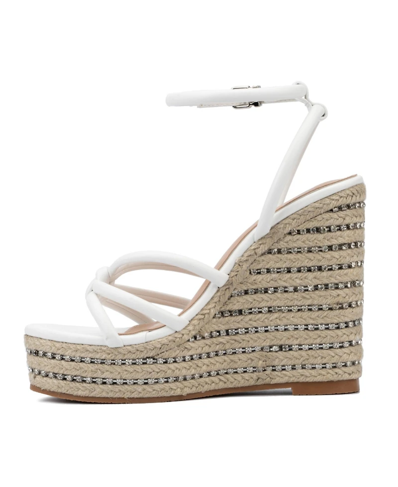Electra Women's Rhinestone Embedded Wedge Sandals
