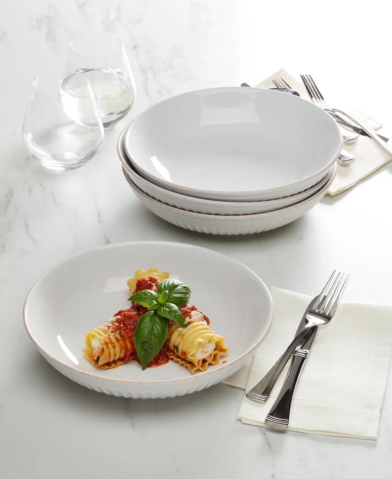 Lenox French Perle Groove Dinner Bowls, Set of 4