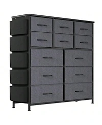 Dresser For Bedroom With 12 Drawer, Dressers & Chests Of Drawers For Hallway, Entryway, Storage Organizer Unit With Fabric, Sturdy Metal Frame, Wood T