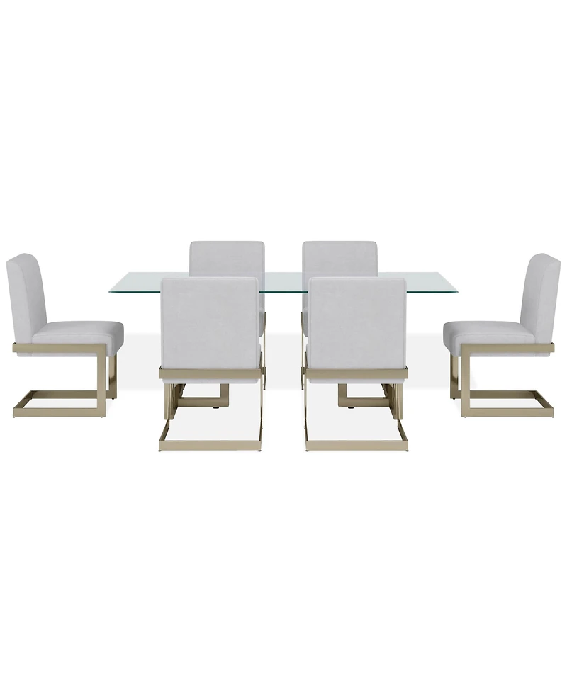Emila 7 Pc. Dining Set (Rectangular Table & 6 Chairs), Created for Macy's