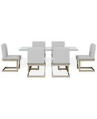 Emila 7 Pc. Dining Set (Rectangular Table & 6 Chairs), Created for Macy's