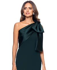 Betsy & Adam Women's Bow-Trimmed One-Shoulder Gown