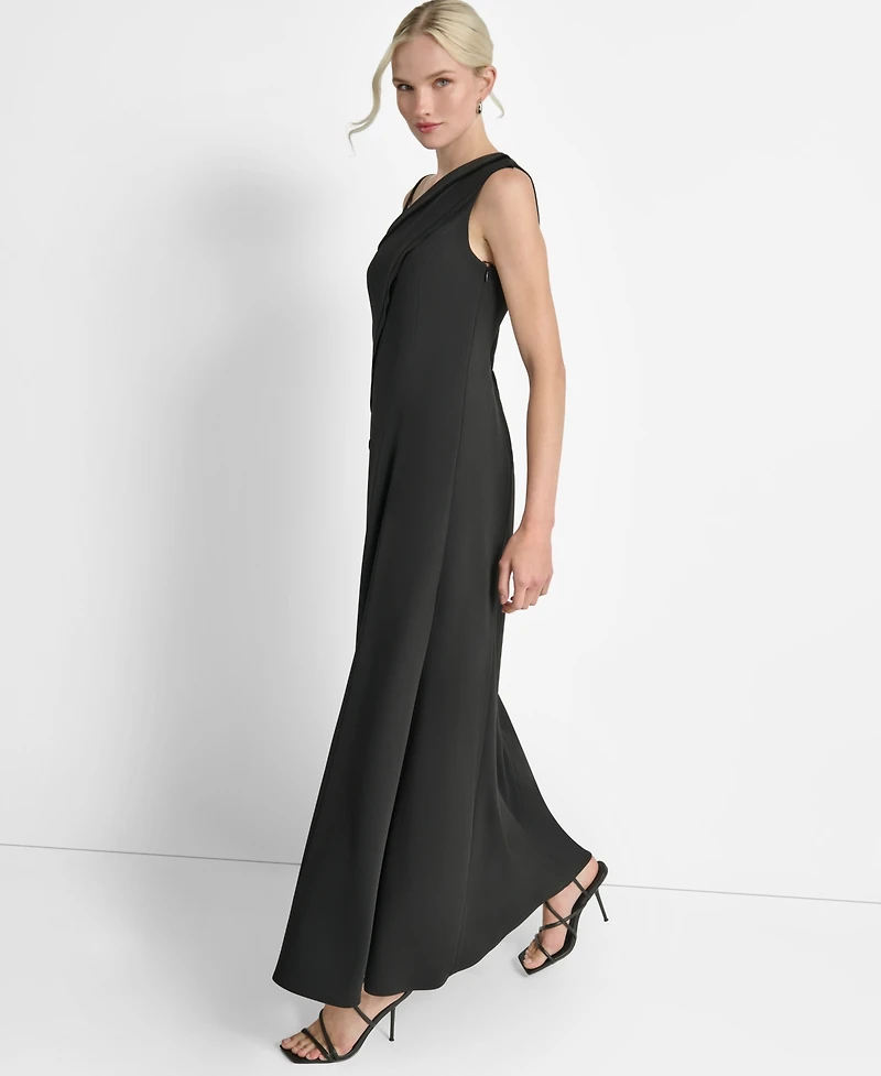 Dkny Women's One-Shoulder Side-Slit Ruffle Gown