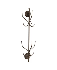 Kings Brand Furniture – Nino Metal 12 Hook Wall Mount Coat & Hat Rack, Pewter