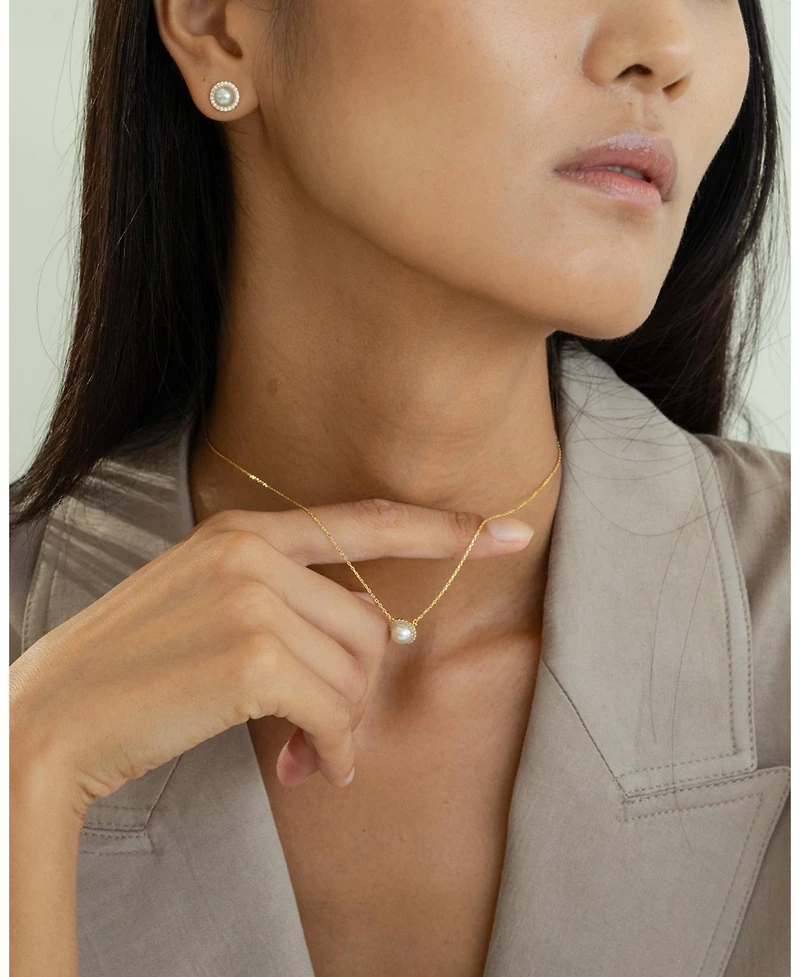 Sterling Silver 18k Gold Plated Eleanor Pearl Necklace – Effortless Elegance, Beach Vibes