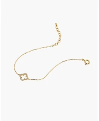Sterling Silver 18k Gold Plated Aria Clover Bracelet – Summer Ready, Lightweight, Stackable Bracelet, Gift for Her