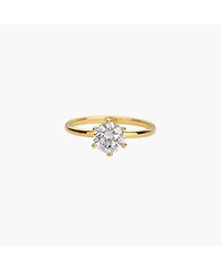 Sterling Silver 18k Gold Plated Sage Medium Cubic Zirconia Band Ring Size 7 – Bold Summer Ring, Sparkling Accent, Gift for Her