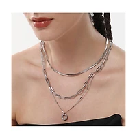 Sohi Women's The Halo Snakechain Multi-Layer Necklace