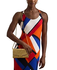 Lauren Ralph Lauren Adair Croc-Embossed Leather Small Crossbody