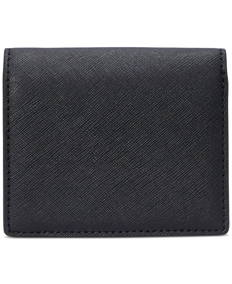 Lauren Ralph Crosshatch Leather Compact Wallet
