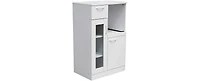 Kings Brand Furniture Lewiston White Kitchen Storage Cabinet, 1 Drawer 2 Doors & Shelves