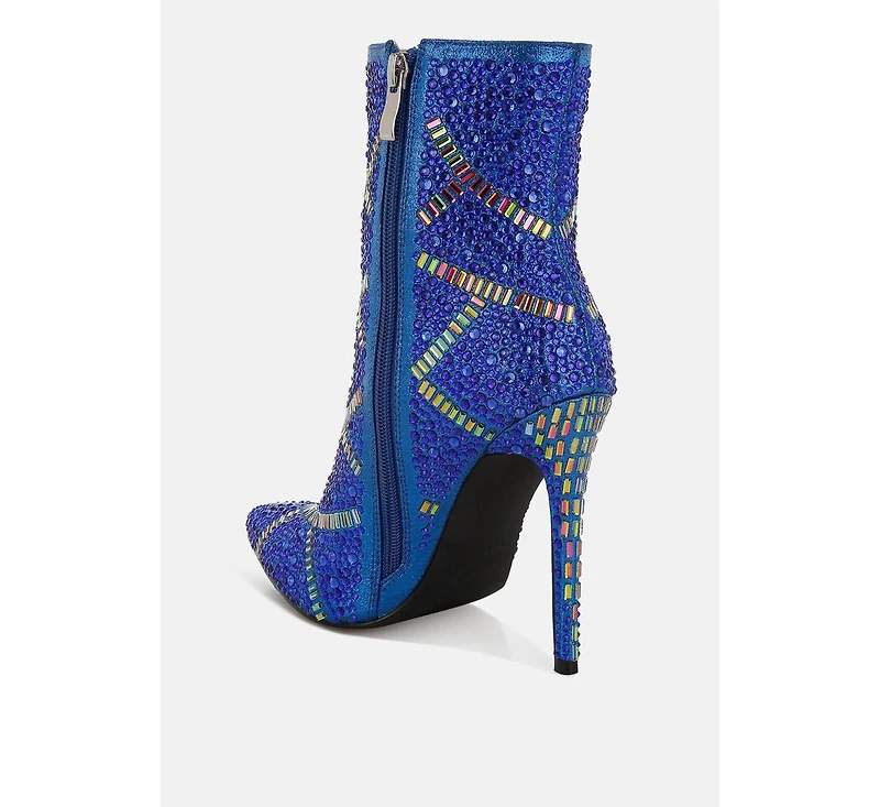 High Roller Rhinestones Embellished Stiletto Boots