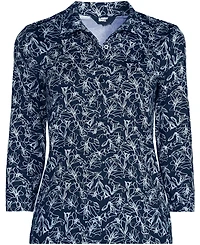 Lands' End Women's 3/4 Sleeve Active Polo Shirt