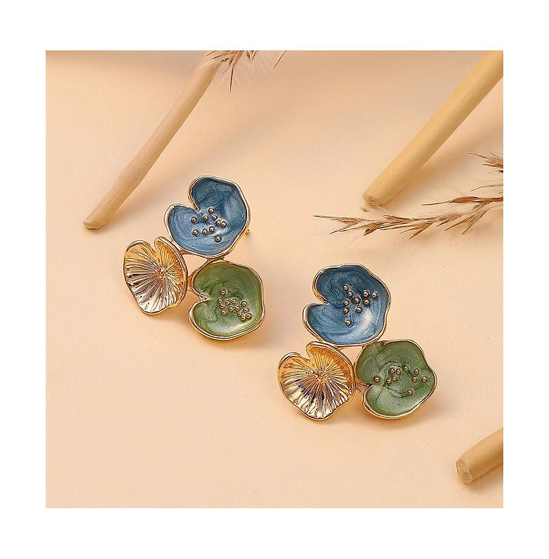 Sohi Women's The Small Lilypad Stud Earrings