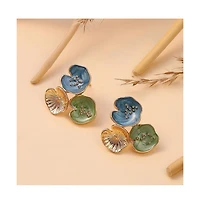 Sohi Women's The Small Lilypad Stud Earrings