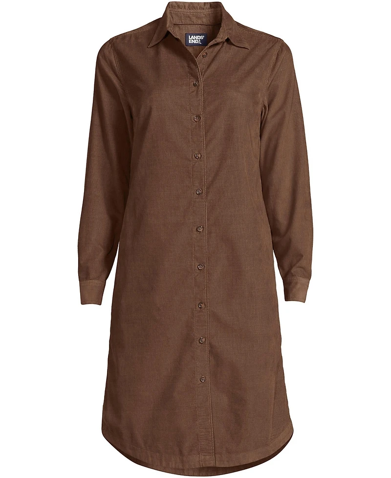Lands' End Women's Pinwale Cord Button Front Dress