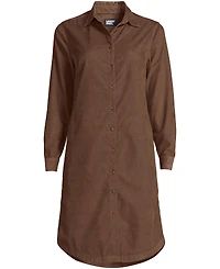 Lands' End Women's Pinwale Cord Button Front Dress