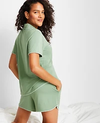 State of Day Women's Fluid Knit Notched-Collar Pajama Set Xs-3X, Exclusively at Macy's