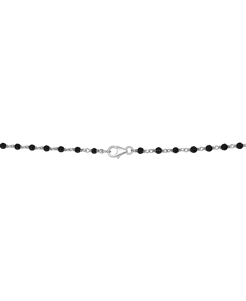Effy Cultured Tahitian Black Pearl (3-11mm) and Onyx (3mm) 20" Pendant Necklace in Sterling Silver