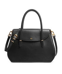Donna Karan New York Bellerose Double Top Handle Leather Satchel