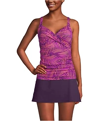 Lands' End Women's V-Neck Wrap Underwire Tankini Swimsuit Top
