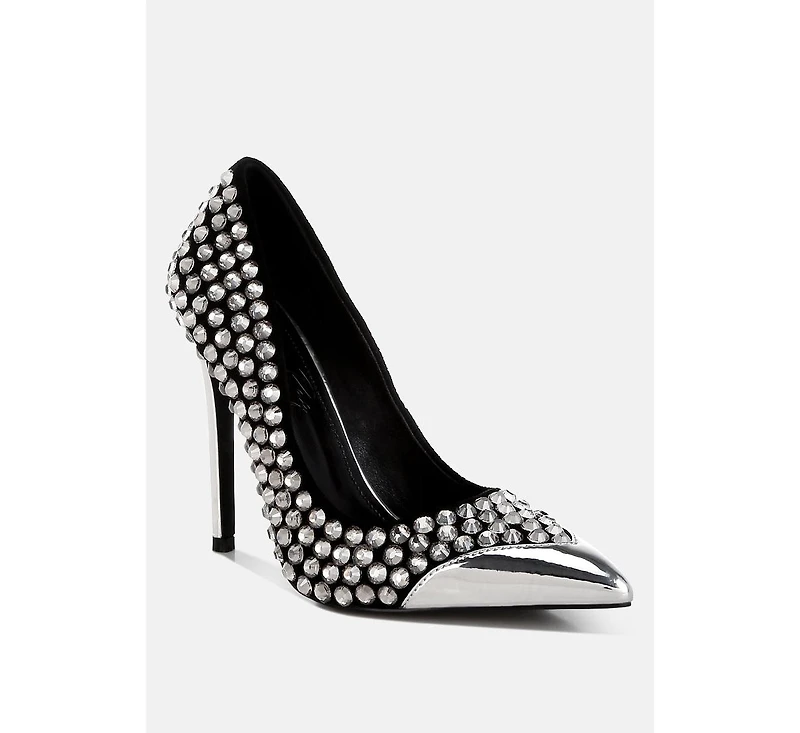 Super Fan Diamante Embellished Stiletto Pumps