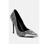 Super Fan Diamante Embellished Stiletto Pumps