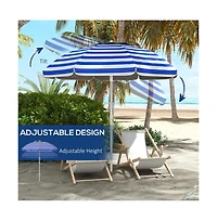 Slickblue Outdoor Beach Umbrella - Portable Sunshade for Beach, Patio, and Backyard Relaxation