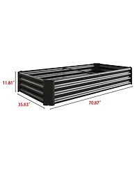 Slickblue Metal Raised Garden Bed for Outdoor Plants, Vegetables, and Flowers - Rectangular Planter