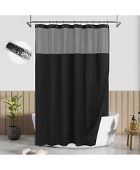 Awesome Home Textured Waffle Weave with Snap Liner and 12 Hooks, 71"X72"
