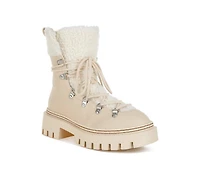 Omul Fleece & Faux Leather Boots