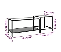vidaXL Tea Tables 2 pcs Tempered Glass Black