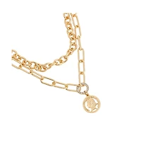 Sohi Women's The Coin Chainlink Multi-Layer Necklace