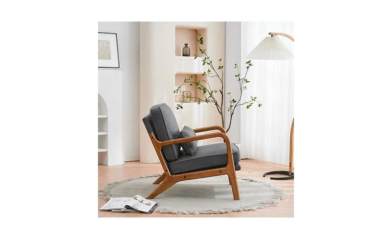 Slickblue Upholstered Bronzing Cloth Lounge Chair, Elegant Single Seat for Indoor Relaxation