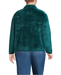 Lands' End Plus Half Zip Cozy High Pile Fleece Pullover