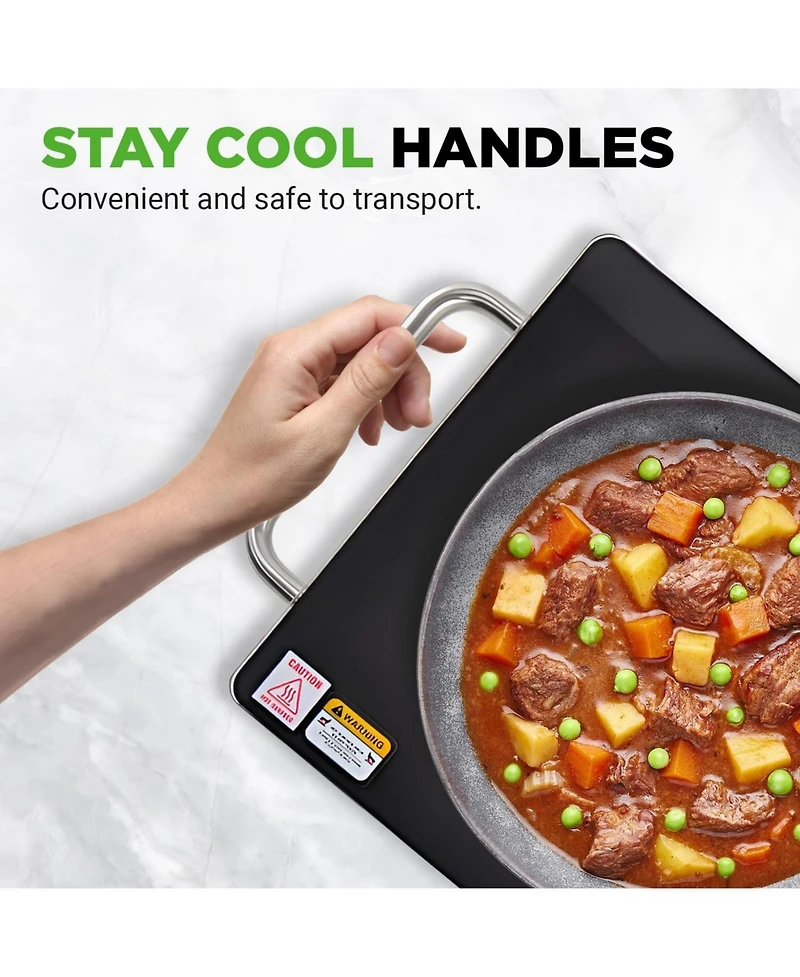 NutriChef Electric Warming Tray with Non-Stick, Heat-Resistant Glass Plate, 16.5" x 11" Heating Surface - PKWTR30