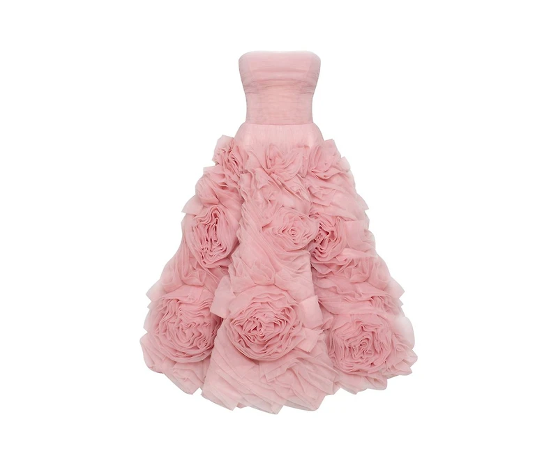 Milla Women's Dramatically Flowered Tulle Dress