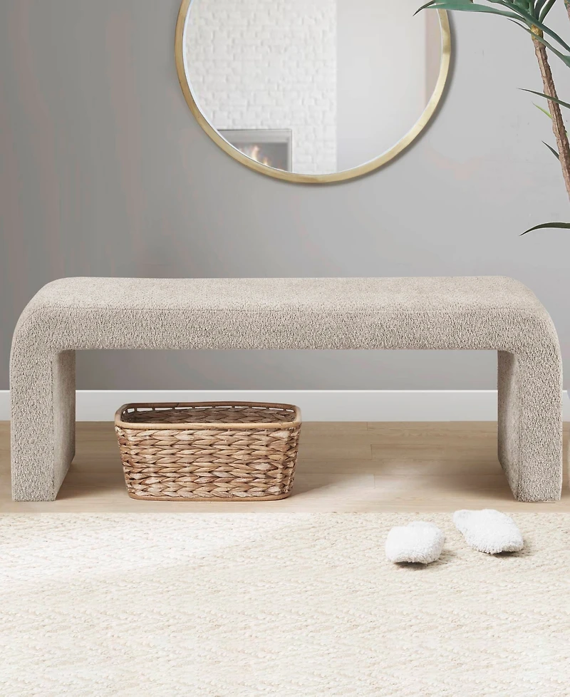 Ink+Ivy Steve 52"W Boucle Waterfall Bench