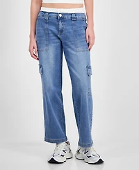 Madden Girl Juniors' Boxer Detail Cargo Jeans