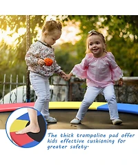 Gymax 8FT Trampoline Replacement Safety Pad Universal Trampoline Cover Multi-color